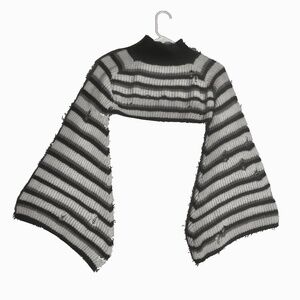 Striped Distressed Grunge Crop Top